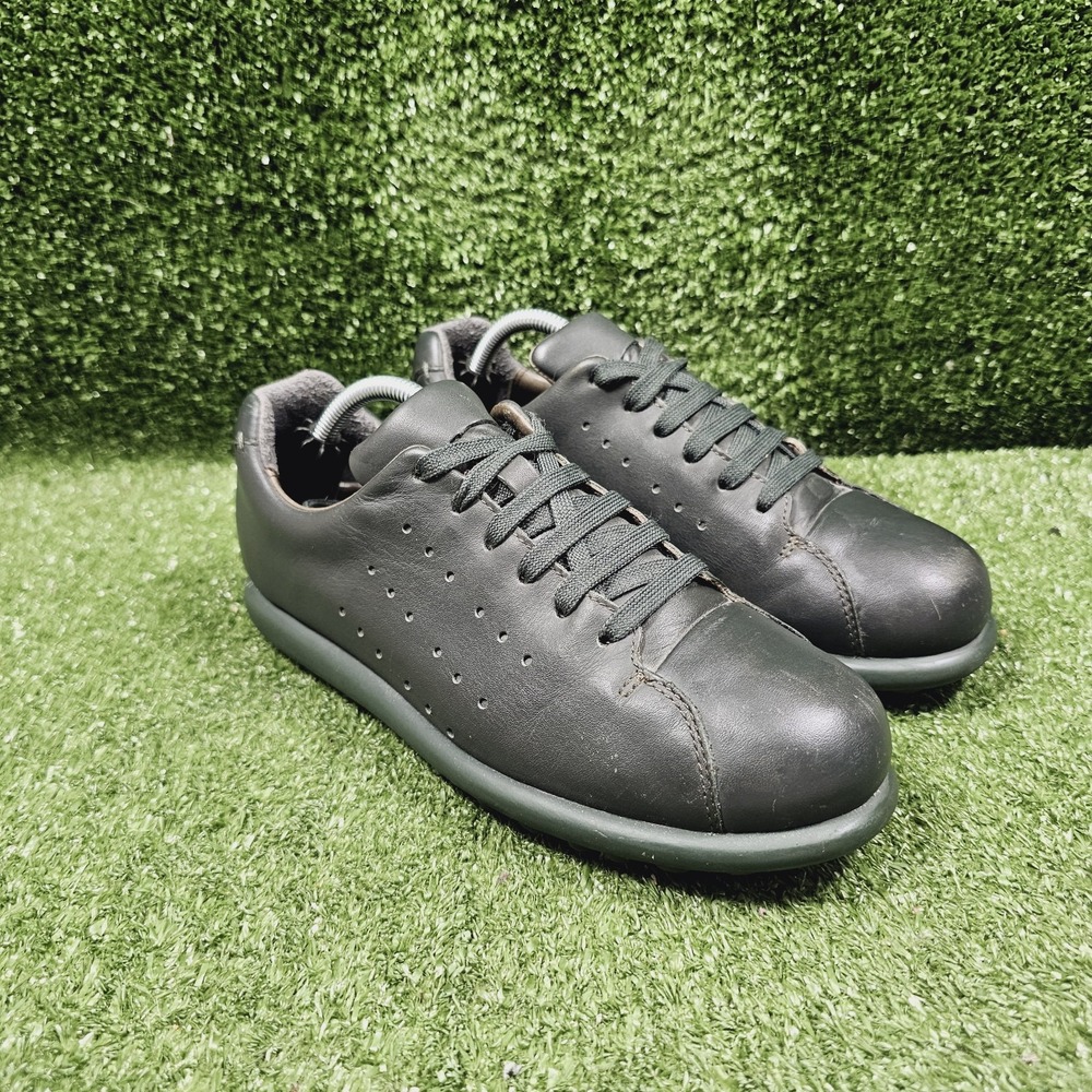 Camper Pelotas Dark Green Leather Casual‎ Comfort Sneakers Womens US 7.5 8 EU 38